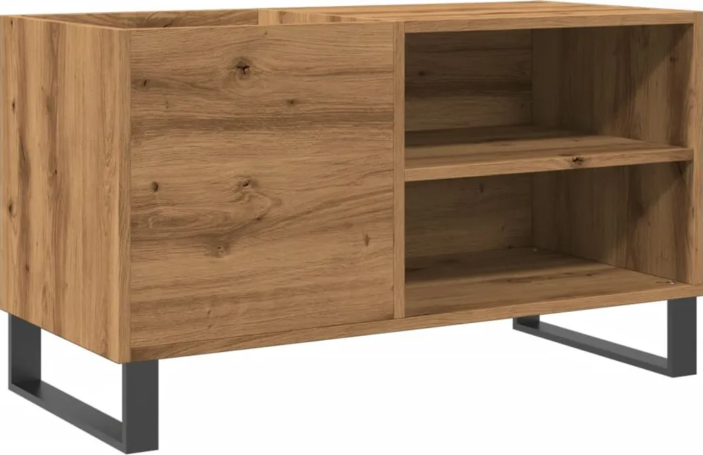 Armoire basse à plateaux 84,5 cm Chêne Artisan bois robuste et mat