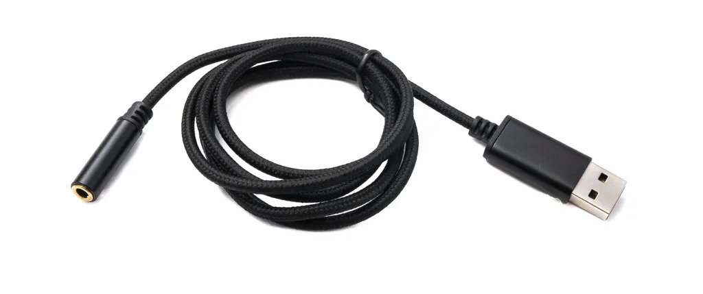 Cavo Audio USB a Jack 3.5mm SYSTEM-S 100cm - Adattatore AUX Intrecciato