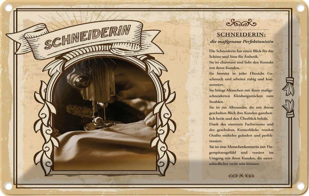 vianmo Blechschild 20x30 cm Schneiderin Beruf Arbeit