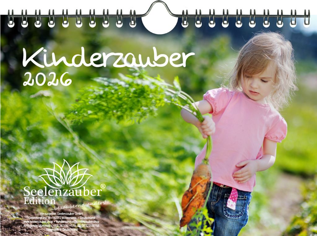 Kinderzauber DIN A5 Kalender für 2026 Kinder - Seelenzauber