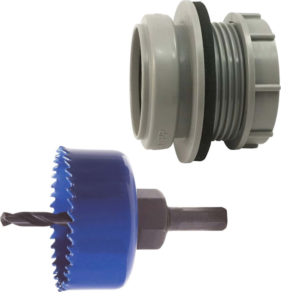 Kombi-Set Anschraub-Muffe DN 40, KS-grau, inkl. Produktbild 