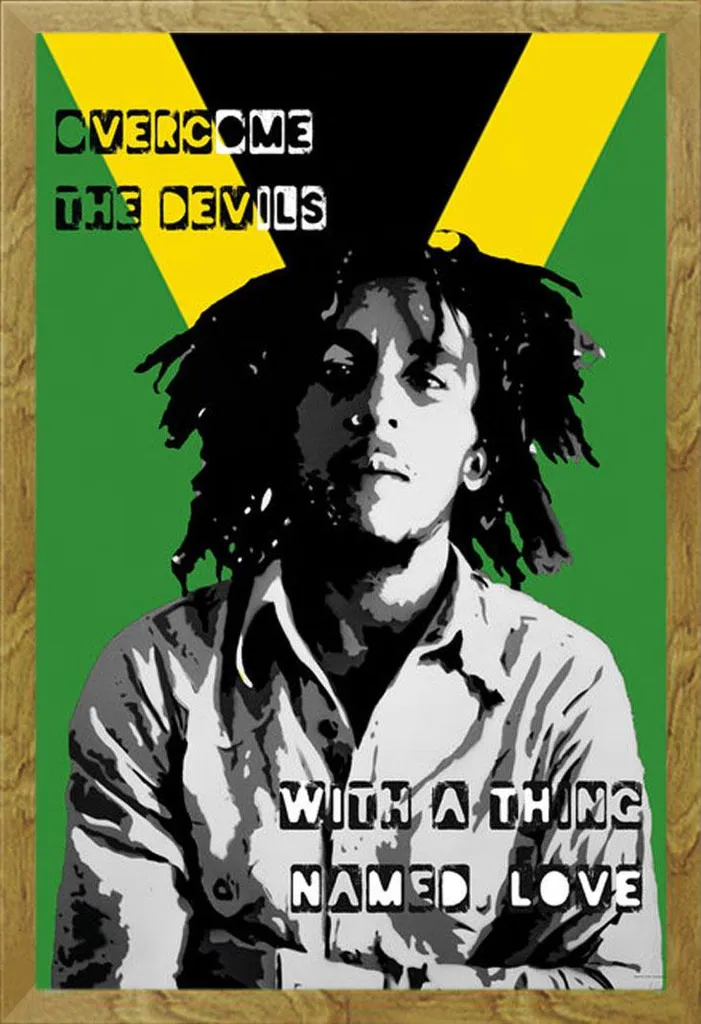 Poster Bob Marley Collage con Cornice Shinsuke Rovere Maxi 61x91,5