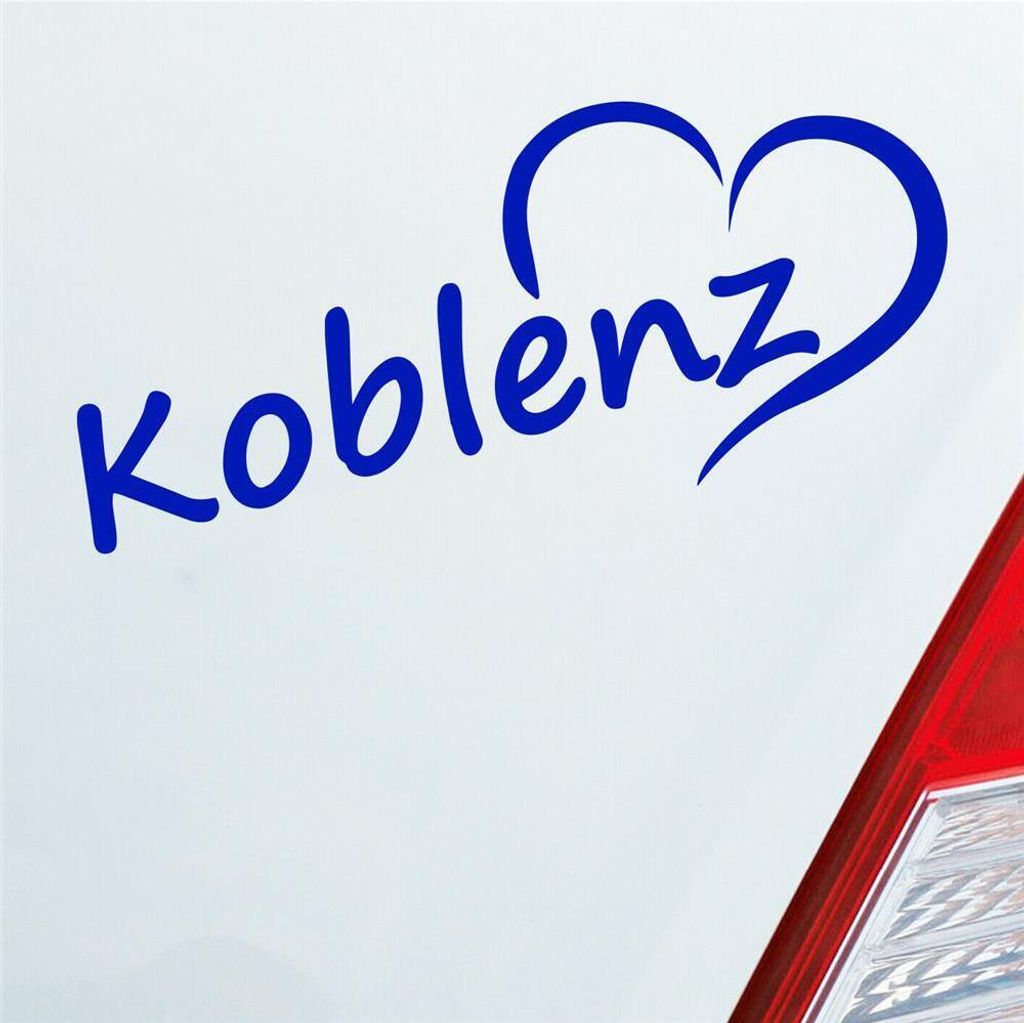 Auto Aufkleber Koblenz Herz Stadt City Liebe Love 18,5x8 cm Dunkelblau Sticker Heckscheibenaufkleber