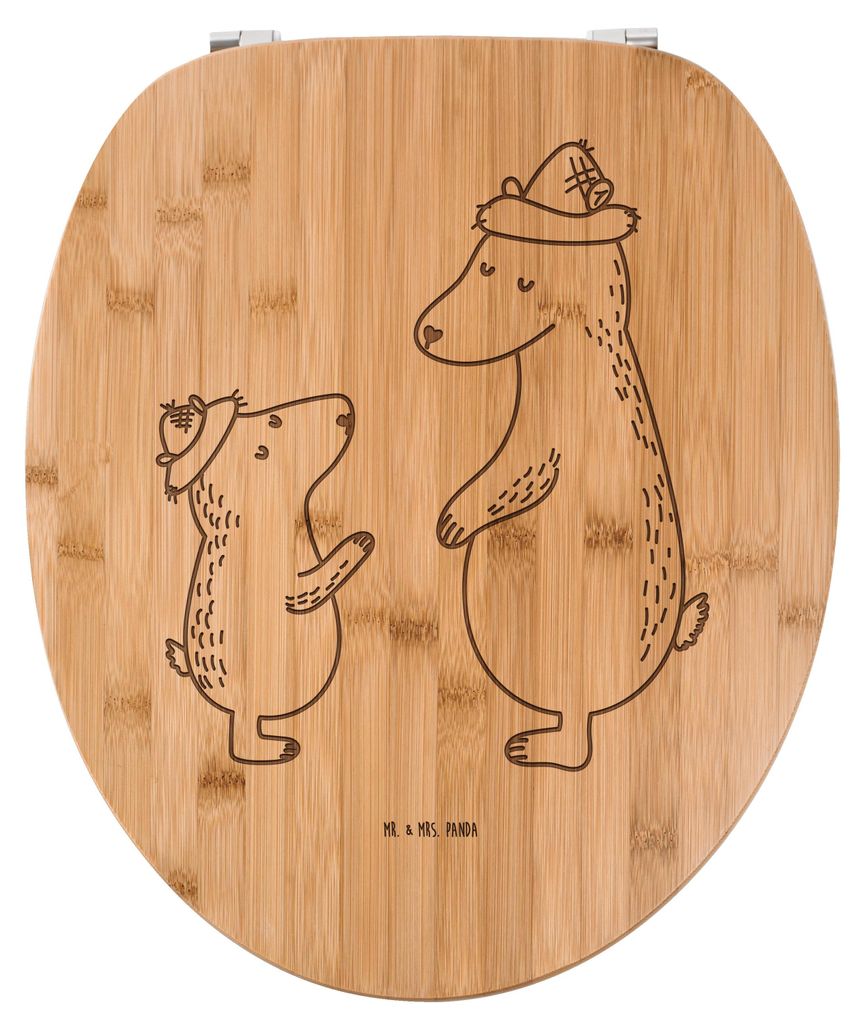 Mr. & Mrs. Panda WC Sitz Bären mit Hut - Transparent - Geschenk, WC-Brille, Toilettendeckel, Kinder, Opa, Vatertag, Familie, Family, Klobrille, Kl...