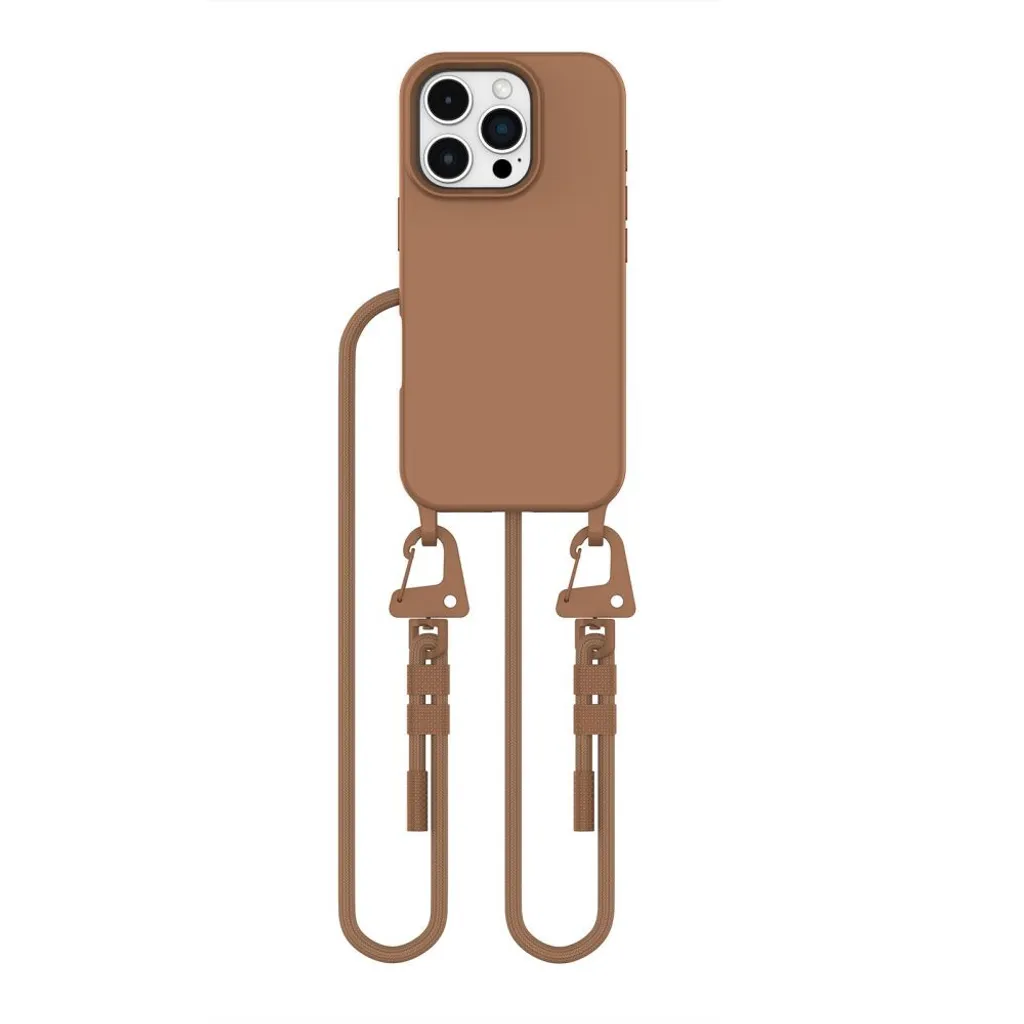 Magnetica Cover per iPhone 16 Pro Max con Cordino, Compatibile con MagSafe, Custodia Traslucida PC Sottile TPU Antiurto Protettiva Case con Corda Collana Tracolla Laccio, Rosa