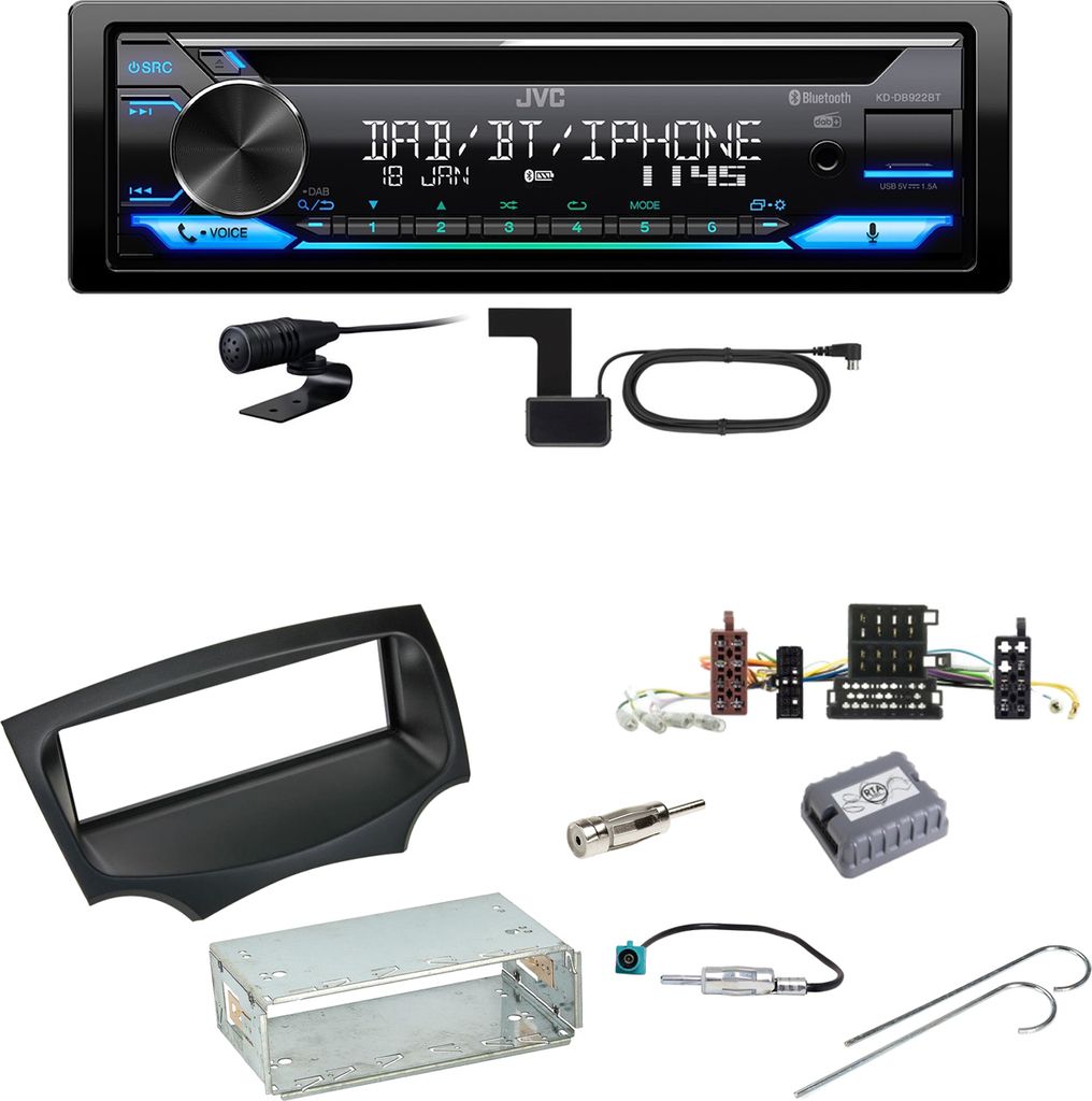 JVC KD-DB922BT Bluetooth Digitalradio USB CD Einbauset für Ford KA RU8