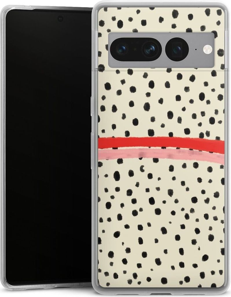 DeinDesign Slim Hülle für Google Pixel 7 Pro Silikon Case Ultra Dünn Handyhülle Kunst Punkte Streifen