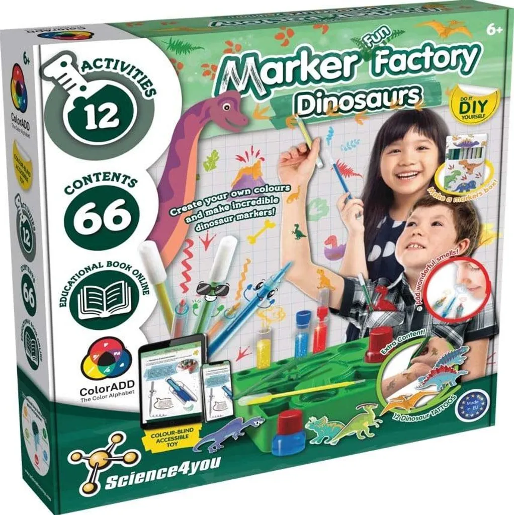 Marker Factory Dinosaures Science4you - Kit Éducatif STEM 10 Expériences
