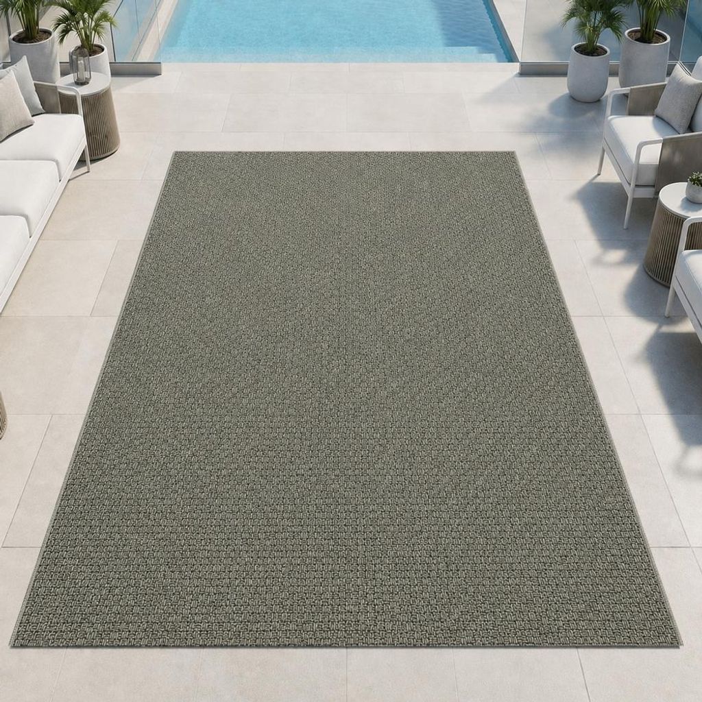 Grüner Teppich Flachgewebe Robust Für Balkon Terrasse Größe - 80 x 250 cm