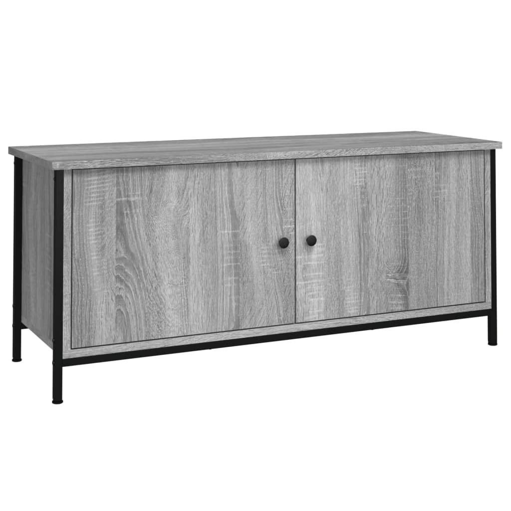 vidaXL TV-Schrank mit Türen Grau Sonoma 102x35x45 cm Holzwerkstoff
