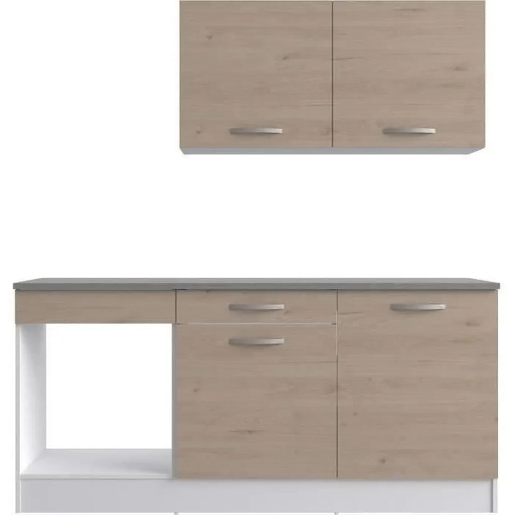 Cuisine complète 180 cm chêne pour studio - Aménagement petit espace - 5