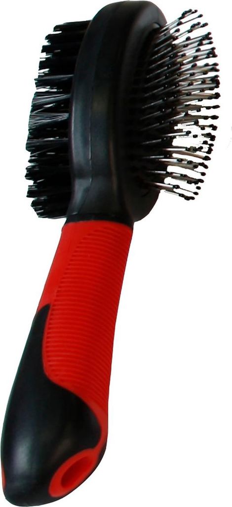 Karlie Professional Borsten- und Stiftbürste 2 in 1 rot/schwarz, Größe: L