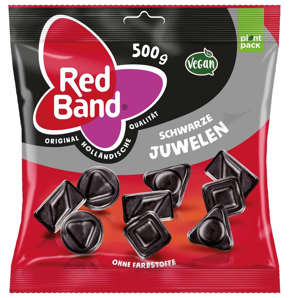 Red Band Bijoux noirs Réglisse forte en sachet Family 500g Image du produit 