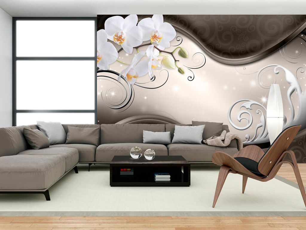 Vlies Fototapete 350x256 cm Tapeten Wandtapete XXL Blumen Orchidee Abstrakt b-A-0162-a-d