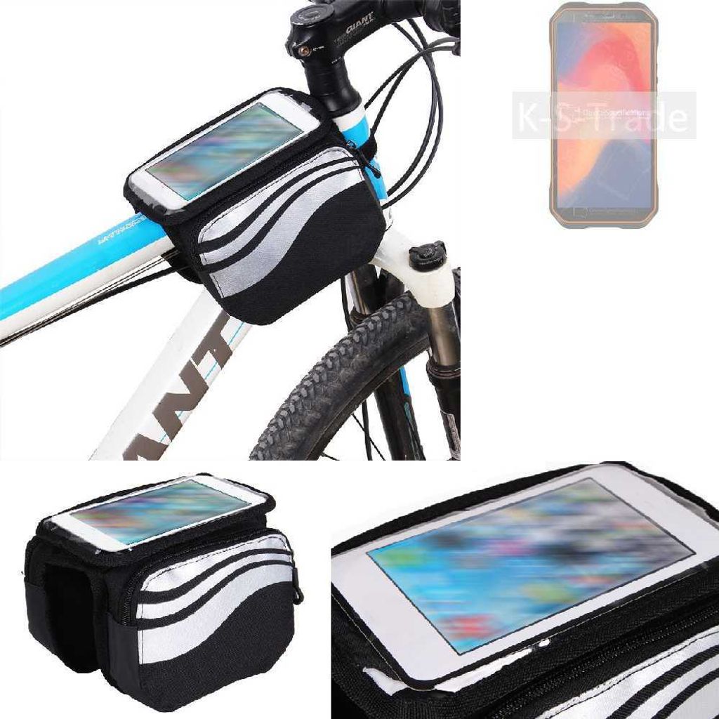 K-S-Trade Rahmentasche Fahrrad-Halterung kompatibel mit Doogee S51 Rahmenhalterung Fahrrad Handyhalterung Fahrradtasche Handy Smartphone Halterung