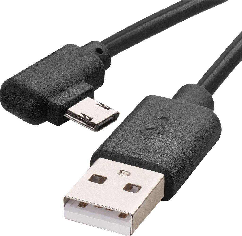 USB Kabel 2.0 A Stecker - Micro B Stecker 1m, schwarz, QC