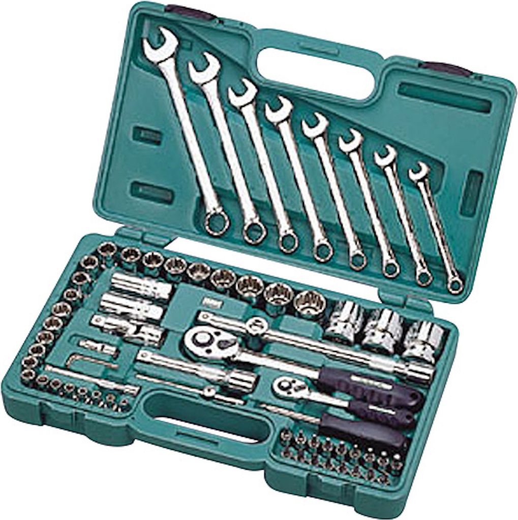 PROREGAL Werkzeug- und Steckschlüsselsatz 111 PCs Honiton, 1/4 ", 3/8", 1/2 "