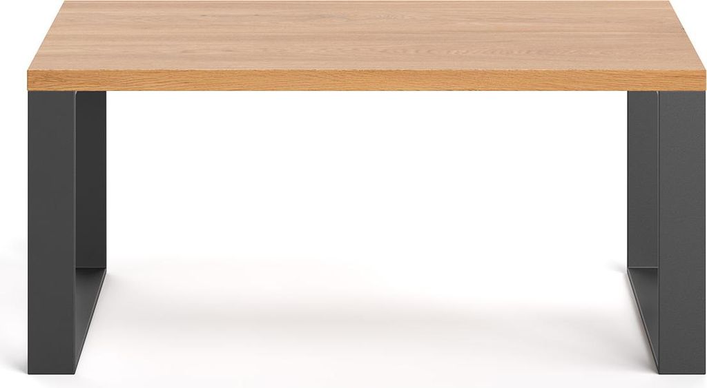 Slim-Couchtisch aus Holz und Metall 100 cm, Massivholz, Modern