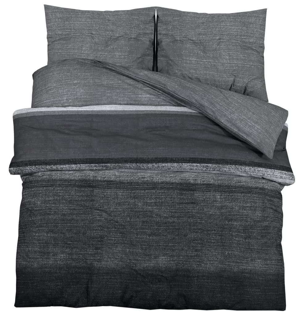 vidaXL Bettwäsche-Set Dunkelgrau 140x200 cm Baumwolle Produktbild 
