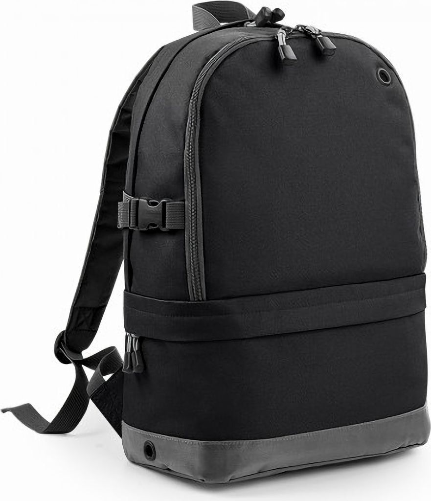 BagBase Rucksack 18 Liter, für Laptop bis 15,6 Zoll (2 Stück/Packung) RW6688 (Einheitsgröße) (Schwarz)