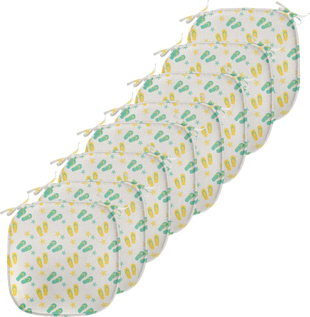 ABAKUHAUS Geometrisch Polster für Esszimmerstühle, Sandalen und Seesterne, Dekoratives wasserfestes Kissen mit Riemen für Küchensitze, 40 cm x ...