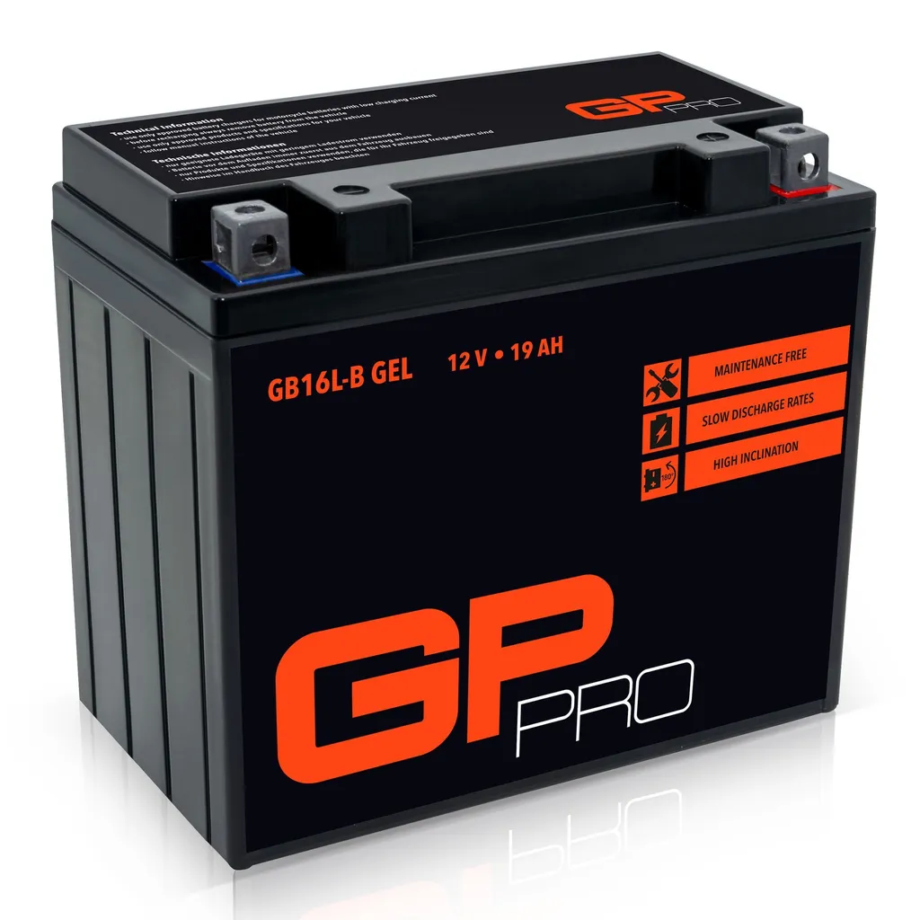 Batteria Moto Gel 12V 19Ah GP-PRO GB16L-B | Ricambio Pronto all'Uso