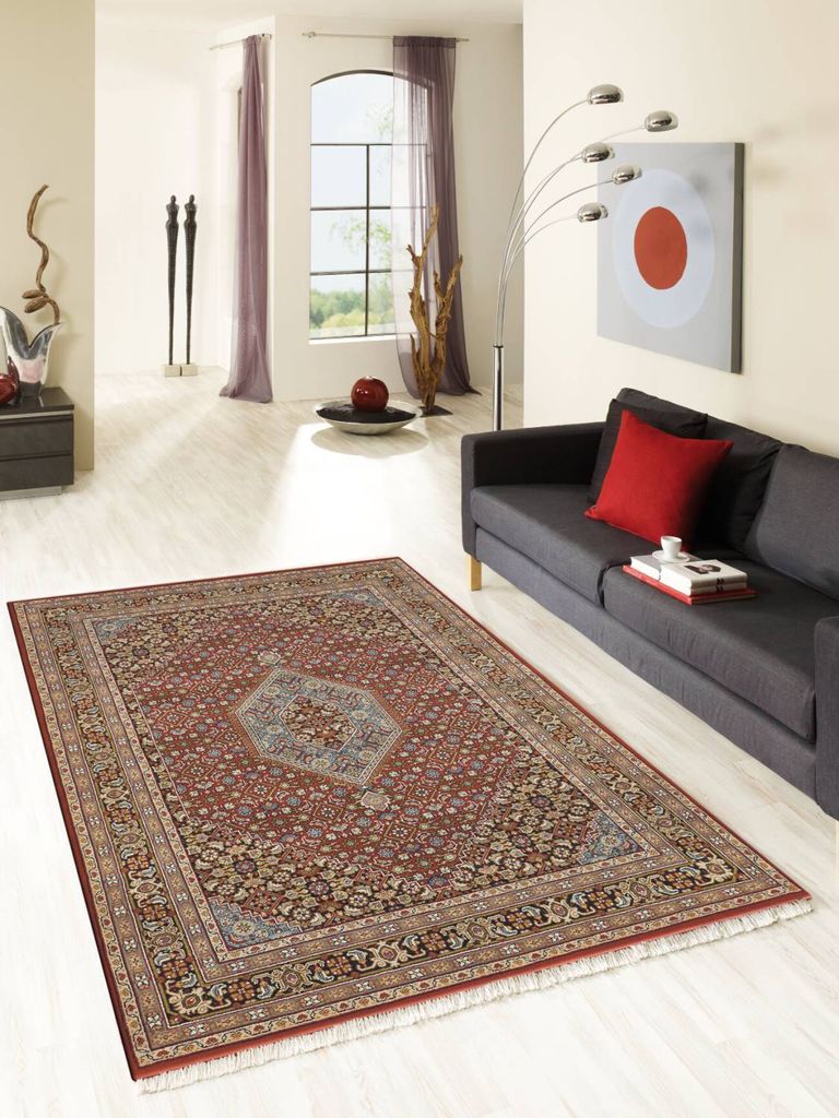 Teppich BENARAS BIDJAR | Farbe: Rot; Größe: 40 x 60 cm | strapazierfähig und leicht zu reinigen | Wohnzimmer | Schlafzimmer