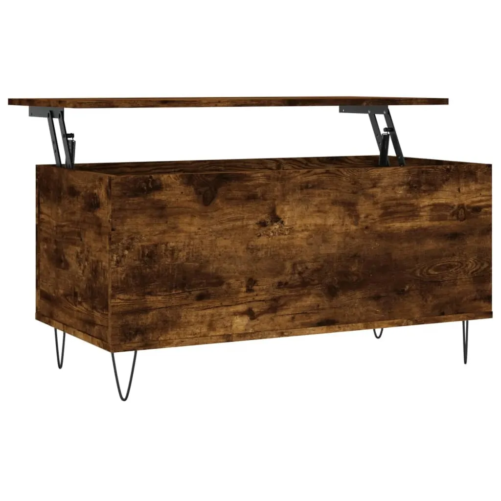 Tavolino Soggiorno Rovere Fumé 90cm - Versatile con Piano Alzabile