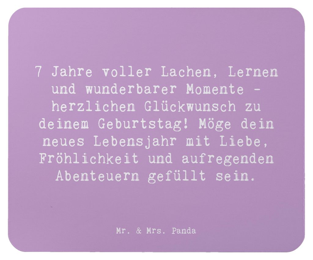 Mr. & Mrs. Panda mausteppich Spruch 7. Geburtstag - Produktbild 