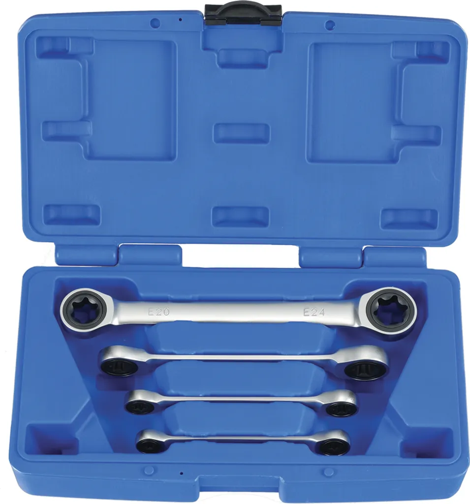 Clés à cliquet TORX profil E denture fine E6 à E24 - Serrage haute précision