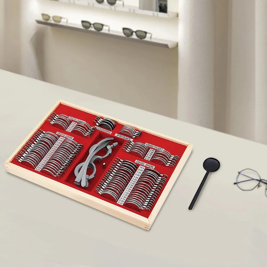 Jeu de verres d'essai pour optométrie - Solution de réfraction 104 pcs - 2