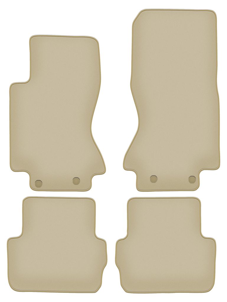 Velours-Fußmatten PREMIUM beige passend für Jaguar S-Type X204 (2002-2008, Limousine) – mit Befestigungen – passgenau