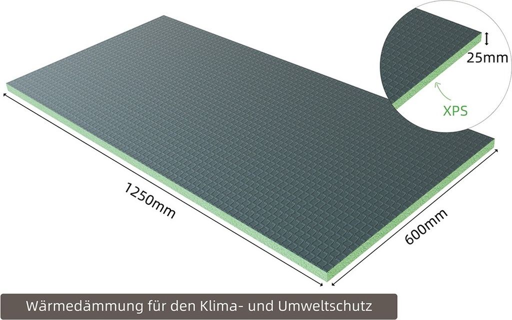 AICA 1250x600x25mm Bauplatte XPS Fliesenplatte Hartschaum Produktbild 