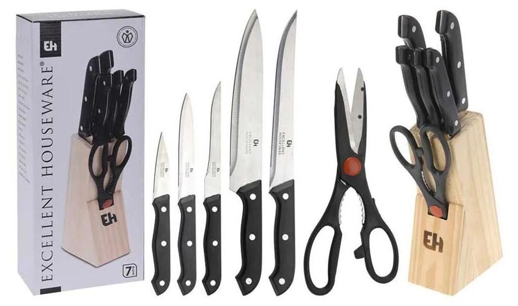 Excellent Houseware + 1 Schere Block Messer 5 Stücke Silber Produktbild 
