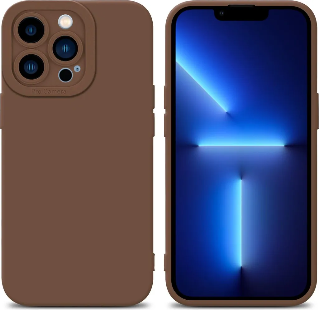 Custodia Cadorabo iPhone 13 Pro Marrone: TPU e Silicone Anti-Urti