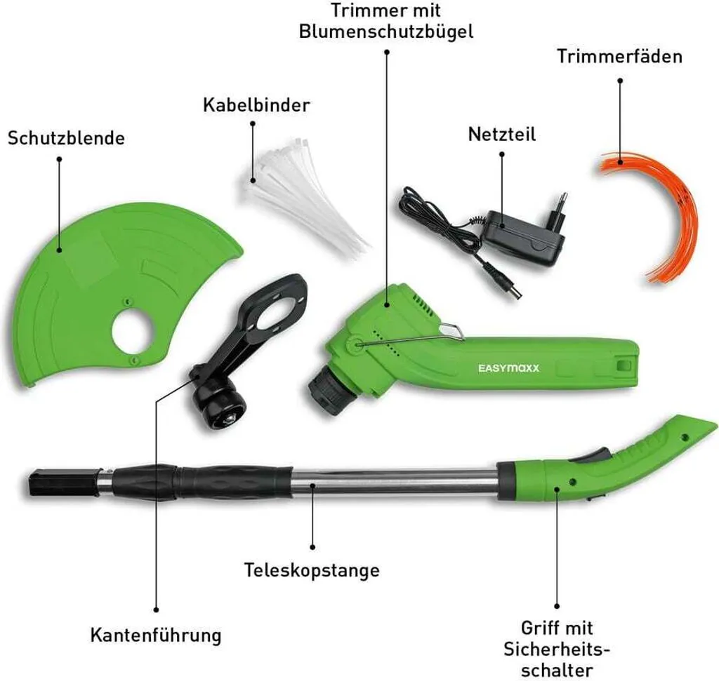 EASYmaxx Coupe-bordures sans fil Vert - Taille-bordure léger à batterie - 5