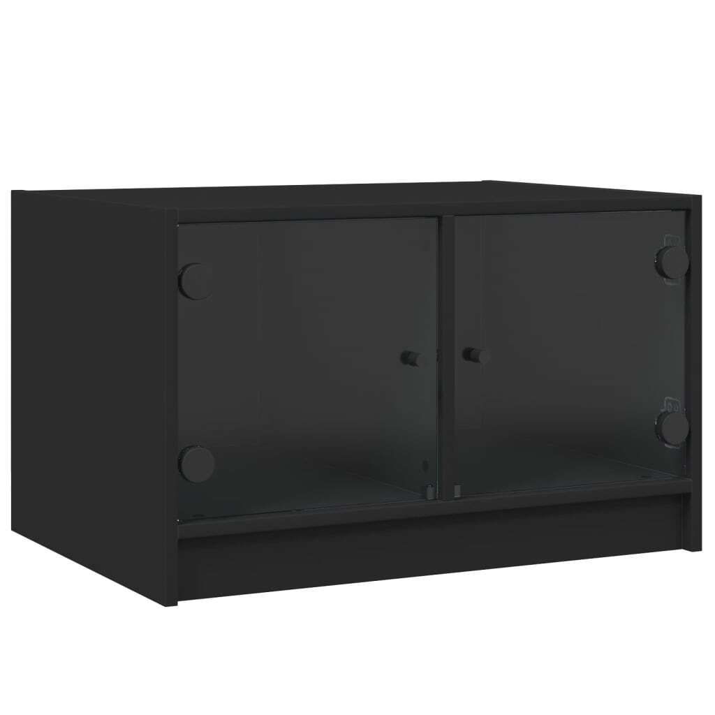 Couchtisch mit Glastüren Schwarz 68x50x42 cm Produktbild 