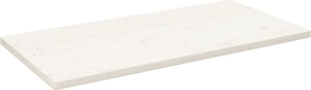Piano Tavolo Bianco 100x50x2,5 cm Legno Massello Pino | Maison Exclusive