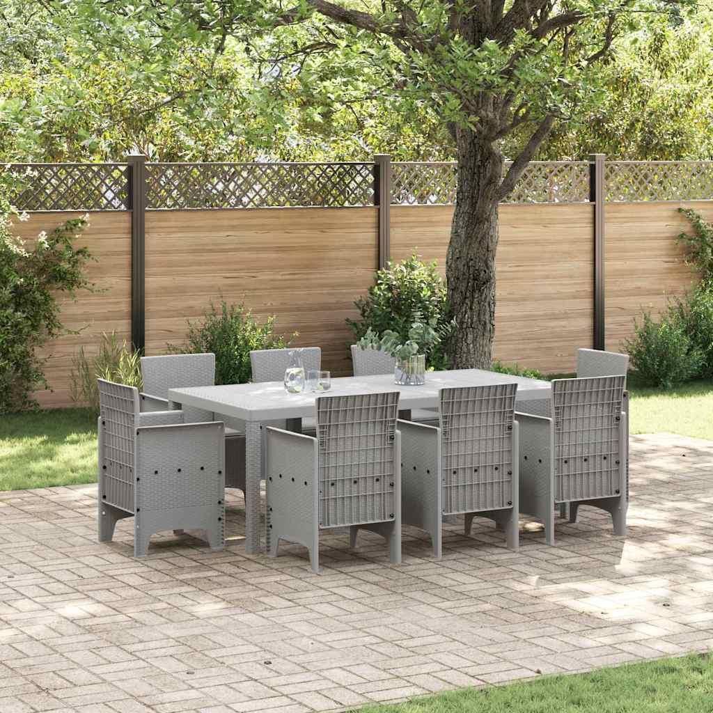 Maison Exclusive - Garten Essgruppe 9 pcs Hellgrau Polypropylen