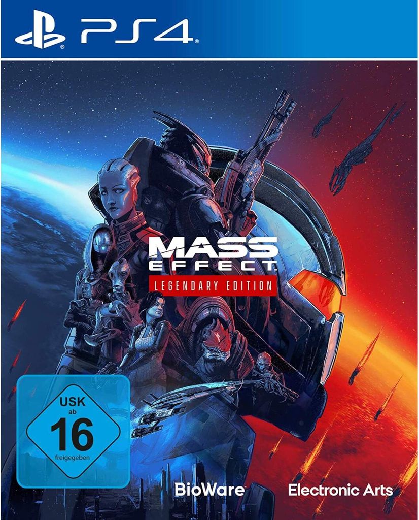 The cover art for the Mass Effect Legendary Edition video game for PlayStation 4.