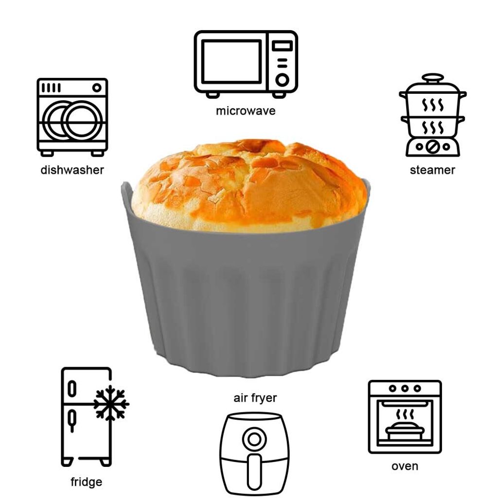 12 Bunte Silikon-Muffinformen – Wiederverwendbar, Backofenfest