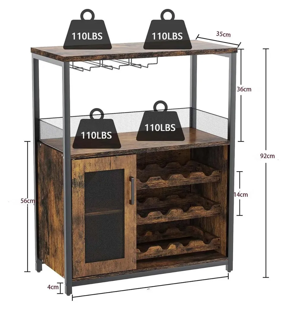 Optimisez votre rangement vin avec ce buffet industriel LED compact