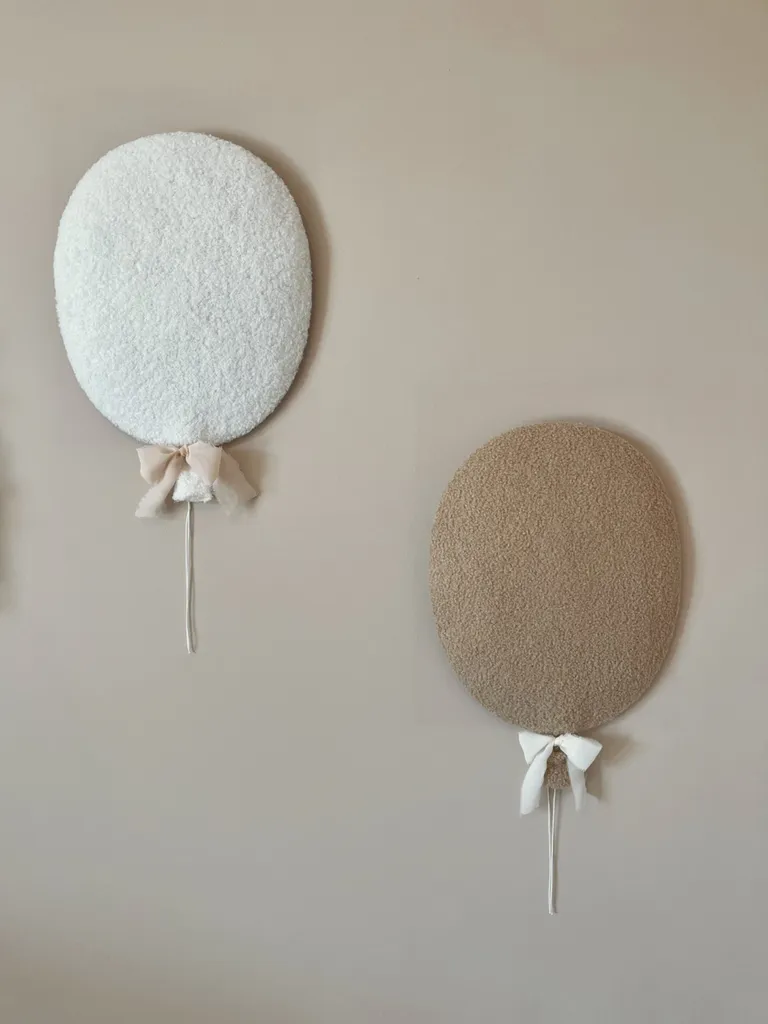 Ballon Bouclé Décoration Murale en Tissu Doux pour Chambre d'Enfant