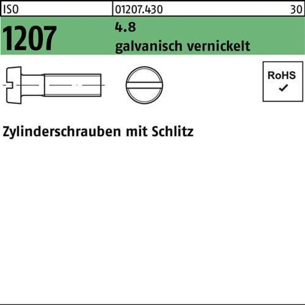 Reyher Zylinderschrauben ISO 1207 4.8 M 3x10 vern. (2000 Stück)