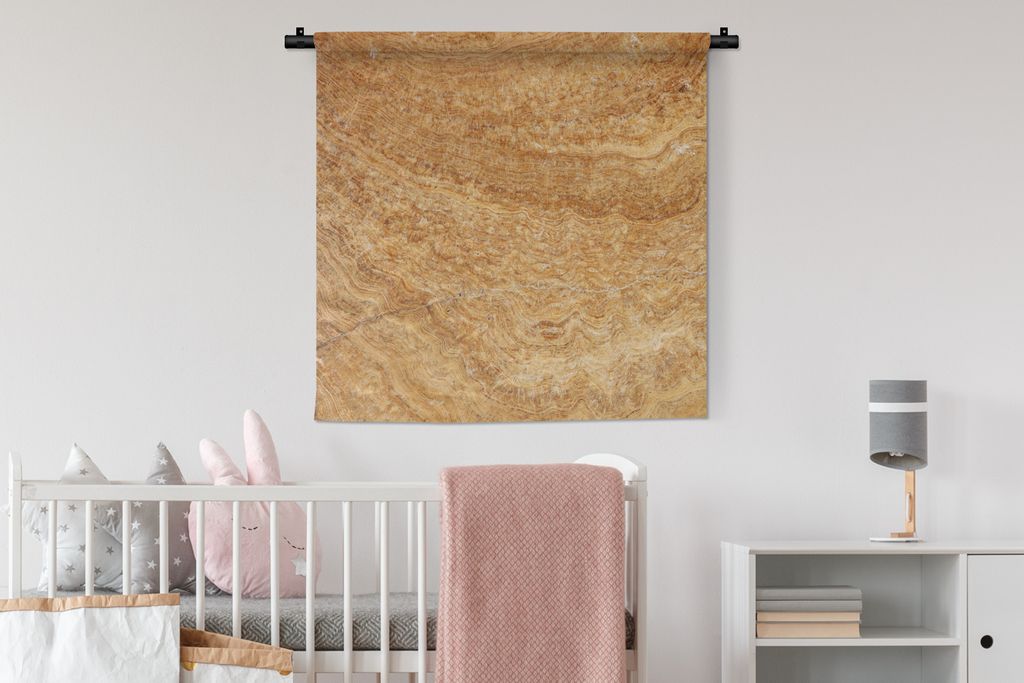 MuchoWow Wandteppich Wandbehang Marmor - Braun - Muster 90x90 cm Tapisserie Dekoration Wandtuch - Wandaufhänger