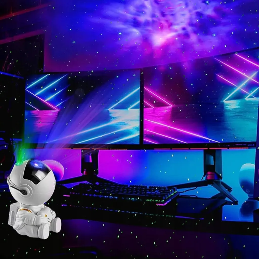 Projecteur de Galaxie Astronaute avec Télécommande et Lampe LED USB - 9