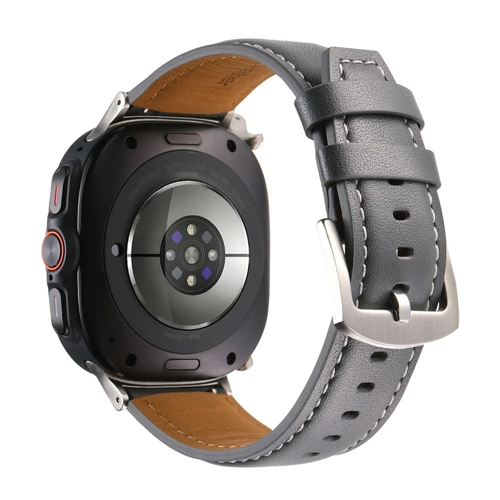 Cinturino Premium in Pelle per Galaxy Watch Ultra 47mm - Grigio Metallo