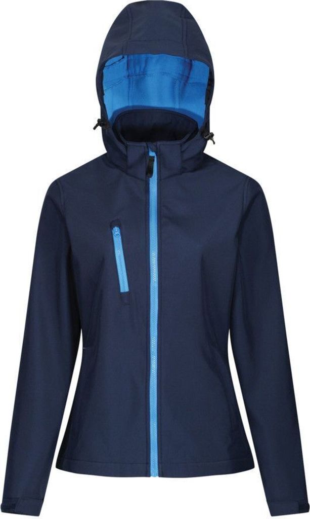Regatta - "Venturer" Softshelljacke, mit Kapuze für Damen PC4255 (36 DE) (Marineblau/Graublau)