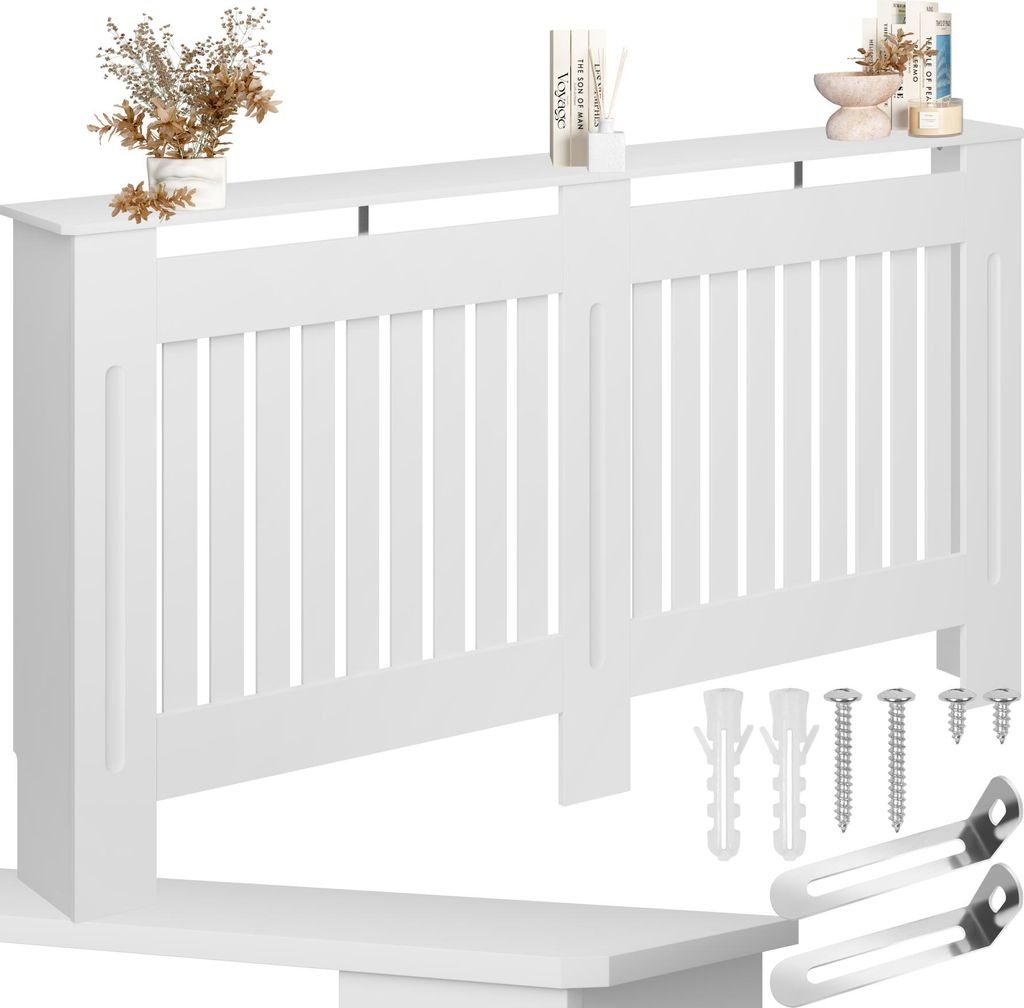 Heizkörperabdeckung Vila, im Lamellendesign, mit Ablage - Produktbild 