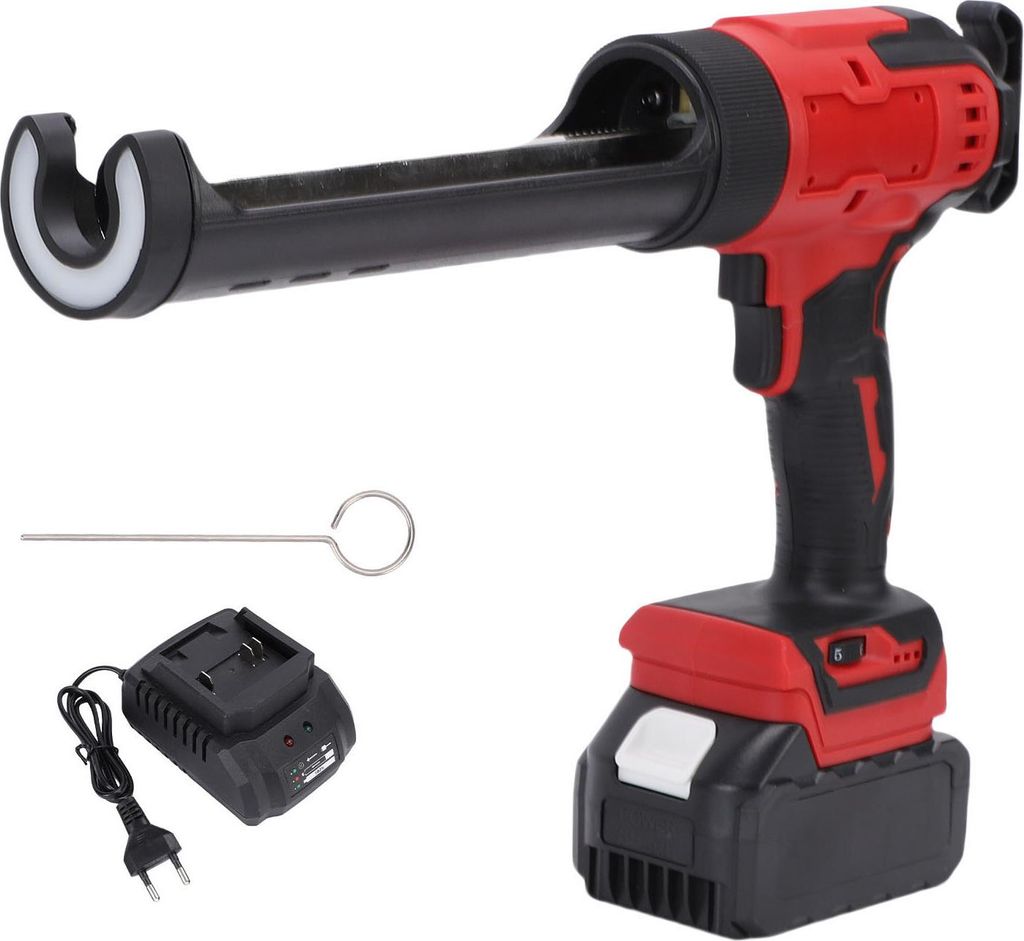 Akku-Kartuschenpistolen-Set mit wiederaufladbarem Akku, 6 Geschwindigkeitsstufen, integrierter Lampe, 300 ml (10 oz), EU-Stecker